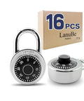 2 Inch Wide Dial Combination Lock With Preset Three Digit Code Black Turnplate Pack Of 16 for lockers and toolboxes
