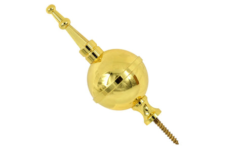 Polished Brass Ball and Spire Finial for Grandfather and Grandmother Longcase Clocks Replacement Topper for Antique and Modern Timepieces