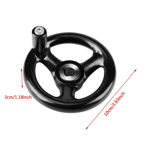 2 Pack 3 Spoke Hand Wheel With Revolving Handle, 100mm Pro Grade Engineered Plastic Round Hand Wheel For Lathe And Milling Machines