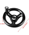 Heavy Duty 3 Spoke Round Handwheel Made From Durable Engineered Plastic For Machine Tools And Industrial Control Panels With Superior Grip And Anti Aging Performance You Need For Any Workshop Job, 10cm black