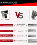 Front view of SOEOSSUM spray gun adapter, 16 mm female S2c, high-strength alloy stainless steel, 2 pcs