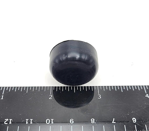 10-24 Thread Rubber Feet Bumpers, 1 inch screw-in spacer with galvanized stud, next to ruler, for tables and machinery leveling.
