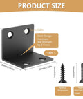 Beefy Heavy Duty L Shaped Corner Brackets Kit with 64 screws, showing L bracket measurements and dent design for strength.
