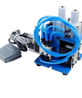 Pro 3F Pneumatic Automatic Wire Stripping Machine For Rapid Cable Peeling Cutting And Twisting with blue tubing and foot pedal.