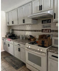 Kitchen cabinets with 16 Pack Self Stick Push Pull Helper ABS Plastic Wardrobe Handle For Cabinets And Drawers in black