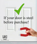 Checking door compatibility for Door Kick Plate With Magnetic Mount, Anodized Aluminum In Satin Nickel Finish, 8x34 Inches.