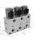 Hydraulic Multiplier Kit With Three Way Circuit Selector Valve And Switch Box Control, metal valve block dimensions