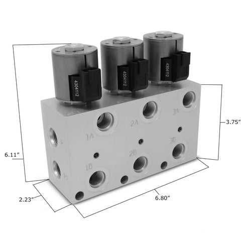 Hydraulic Multiplier Kit With Three Way Circuit Selector Valve And Switch Box Control, metal valve block dimensions