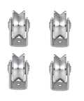 Stainless Steel Heavy Duty Wire Rope Pulley Block for Sliding Gates With V Groove Wheel, Double Bearing Plate Caster shown in set of four