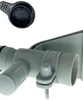 637R 12363 Pipe Holder and Air Jet Valve Replacement for Above Ground Pool With Black Cap, visible components with fittings