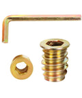 3/8-16 Hex Drive Wood Threaded Inserts 25mm Length Pack Of 50 For Furniture Making And Woodworking Repairs, metal inserts and hex key