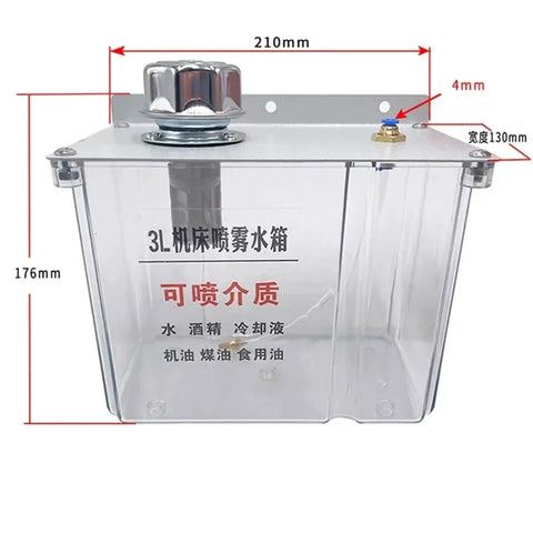 3L Lubrication Water Box With Mist Sprayer And Coolant Pump For Lathe Milling Drill Engraving. This Oil Tank Kit Includes Filter For Smooth Operation. Essential Gear For Workshop Cooling Needs. Durable Blue Reservoir Keeps Your Machinery Running Cool And