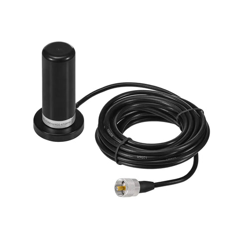 Dual Band Ham Radio Antenna With Magnetic Base And Sixteen Foot Extension Cable For Vehicle And Marine Use Covers VHF 136 To 174 MHz And UHF 400 To 470 MHz PL259 Connector