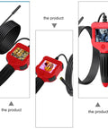 5.5mm Waterproof Borescope Camera Handheld Inspection Tool With 1m Cable And HD Screen For Vehicle And Engine Repair Built In LED Lights IP67 Water Resistant Articulating Design For Tight Spaces showing LCD display and cable