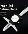 Pro Grade Depth Caliper With Gauge 0 to 150 and 200 mm, 0.02 mm Precision Depth Dial Caliper on black background