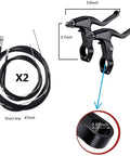 Mechanism of All In One Mechanical Bike Disc Brake Kit With Front And Rear Calipers Two 160mm Rotors Cables Levers And Mounting Screws Red BB7 Style System No Hassle Plug And Play Ready To Ride showing dual brake levers and cables