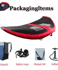Inflatable Surf Wing For Paddle Boards And Water Sports 6m2 Open Window Design Handheld Surf Sail with accessories shown.