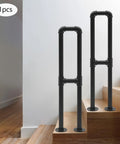 Hella Sturdy Stair Handrail Features U Shaped Galvanized Steel Frame For Heavy Duty Floor Standing Setup on wooden stairs