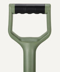 Heavy Duty Gardening Shovel With Flat Spade 47 Inch Steel Tool Ergonomic TPR Overmolded D Handle For A Steady Grip close-up
