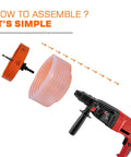 VIKITON 6-1/8 in hole saw kit for recessed lights with pink dust catcher and drill, front view