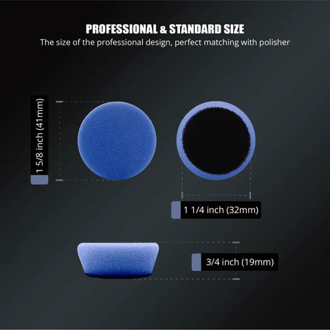 Top Shelf Blue High Cut Foam Buffing Pads To Sweep Nasty Swirls Away From Your Ride Fits Any Random Orbital Polisher size comparison