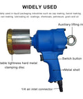 Heavy Duty Handheld Pneumatic Crimping Tool For 55 Gallon And 160L Steel Oil Barrels Non Electric Drum Sealer With Adjustable Tightness Dial showing adjustable clamping disc and switch button.