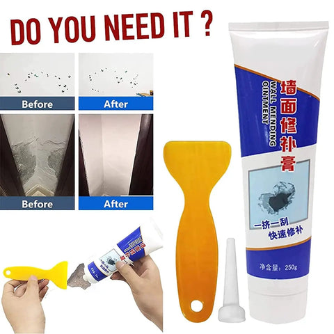 Pro Grade Drywall Repair Kit With Scraper And Mending Agent, Wall Patch Kit For Cracks And Holes, Seamless Paintable Repair