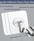 Heavy Duty 150 Pack Self Adhesive Wall Hooks Up To 24 Lb Each No Drill No Nails No Damage Transparent Reusable Hooks detail image