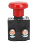Heavy Duty Emergency Push Button Switch For Forklift And Pallet Jack With Metal Housing DC 80V, red button on black base.