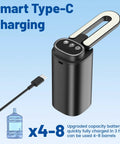 Portable USB Recharge Water Pump For 5 Gallon Bottles Electric Automatic Dispense showing Type-C charging cable and design