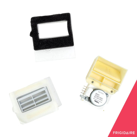 Air Damper Control Assembly Kit For Refrigerators White Replacement Part, Easy Install, components and motor parts visible