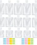 17 Pack Travel Toiletry Pouches Leak Proof TSA Approved Stand Up Refillable Travel Containers for Shampoo Conditioner