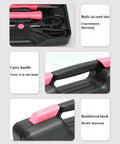 Close-up views of 39 Piece All Purpose Pink Tool Kit For Women With Toolbox Small Tool Set, handle and built-in card slot visible.