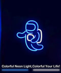 UFO Neon Sign Alien Led Light Wall Decor Usb Powered with Switch 15.7x12.6 Inch Blue astronaut wall decor glowing