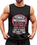 Mens Tank Top Straight Up Fresh 100 Cotton Muscle Shirt Lightweight And Breathable Summer Undershirt with mechanic graphic design.