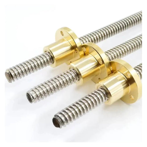 Premium T20 Trapezoidal Lead Screw Kit With Corrosion Resistant Brass Nut for slick linear motion, featuring 1000mm length and 8mm pitch.