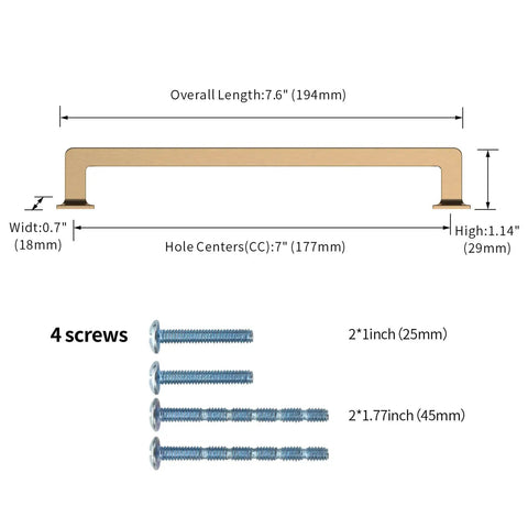 10 Pack 7 Inch Cabinet Handles In Champagne Bronze Gold Tone Finish Zinc Alloy Kitchen Cabinet Pulls For Dresser Cupboard Wardrobe Center To Center 177mm Drawer Hardware with included screws