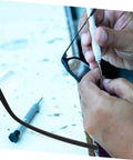 DIY Replacement Glasses Arms Temples Kit For Easy Installation And Quick Frame Repairs Durable Universal Eyeglasses Legs being installed