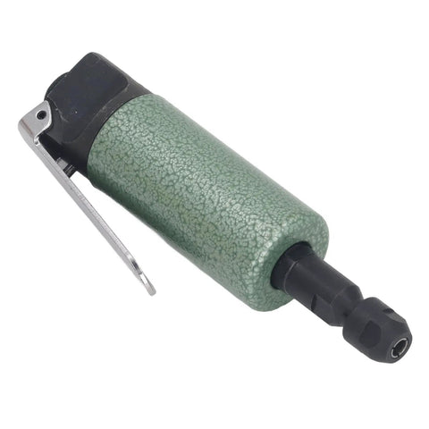 Turbocharged 25000RPM Air Die Grinder Pneumatic High-Speed Rotary Tool compact green design with steel housing for precision use.
