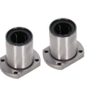 Heavy Duty Linear Motion Bearing Set With 25Mm Bore Ellipse Flange Ball Bearings 2 Pack For Machinery Equipment Built To Last From Bearing Steel Wear Resistant And Smooth Friction Reduction, pair shown