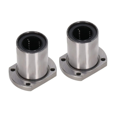 Heavy Duty Linear Motion Bearing Set With 25Mm Bore Ellipse Flange Ball Bearings 2 Pack For Machinery Equipment Built To Last From Bearing Steel Wear Resistant And Smooth Friction Reduction, pair shown
