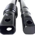 GaeaAuto two-piece steering shaft assembly, black metal, upper and lower sections, close-up view