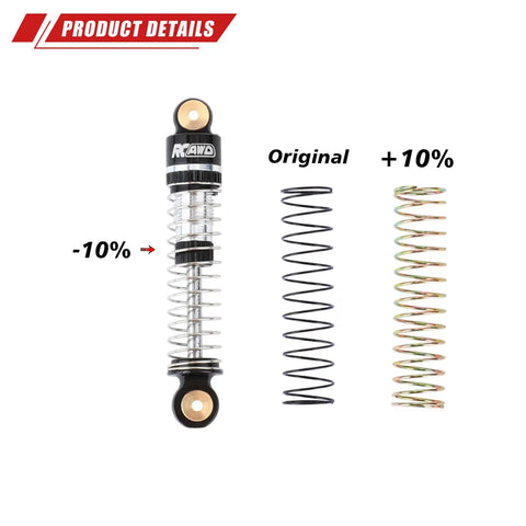 47mm SCX24 Shocks With Oil Type And Body Clips Upgrade Kit For Axial One Twenty Four SCX24 AX24 XC1 4WS Crawler Deadbolt And 2021 Ford Bronco One Twenty Four RC Rock Crawler Silver with springs comparison