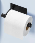 Self-Adhesive Toilet Paper Holder No Drill Matte Black Stainless Steel Wall Mounted for Bathroom, Kitchen, Washroom, and RV