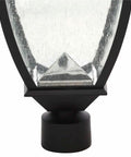 Close-up of Dope 74 Inch Solar Powered Lamp Post with high/low brightness LED and seeded textured glass for elegant garden glow.