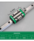 Beefy Linear Rail Kit detail with HGH15CA block, measurements 61.4mm x 34mm, CNC routers precision part