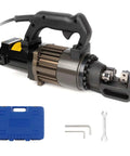USZWBY Portable Hydraulic Rebar Cutter 900W Handheld Steel Bar Cutting Machine with adjustable handle, tools and case.