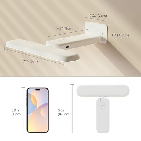Battery Operated Picture Lights For Wall Art And Frames, Rechargeable Cordless LED Lights With Remote dimensions illustration