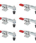 6 pieces of 16 Pc Quick Release Horizontal Toggle Clamp Set 225D With Anti Slip Rubber Pressure Tips for Woodworking
