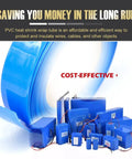Heavy Duty Pvc Heat Shrink Wrap Tube, 5.9 Inch Flat Width In Bold Blue, 3 Meter Roll displayed with insulated cables and wires.
